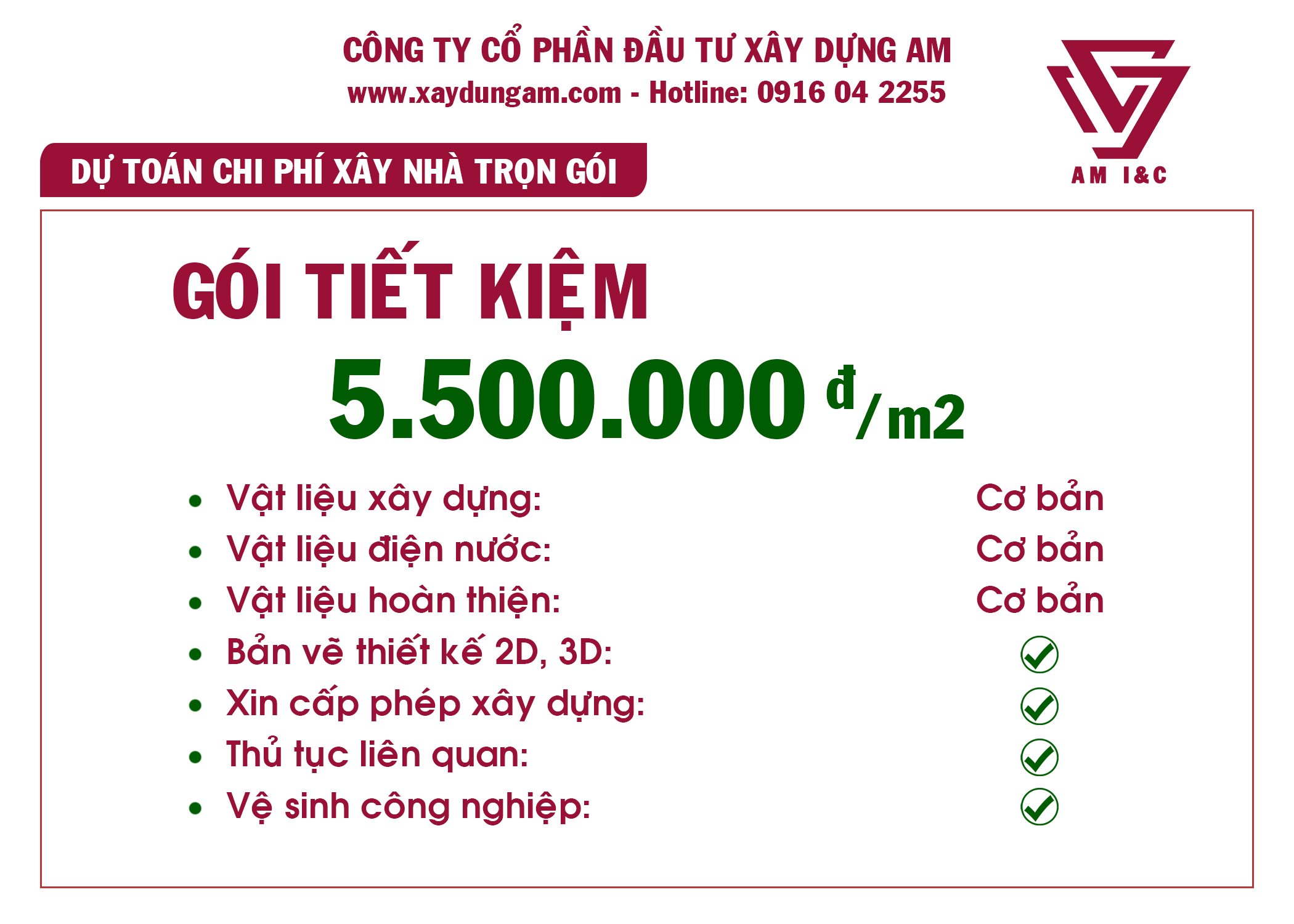 Báo giá xây nhà trọn gói